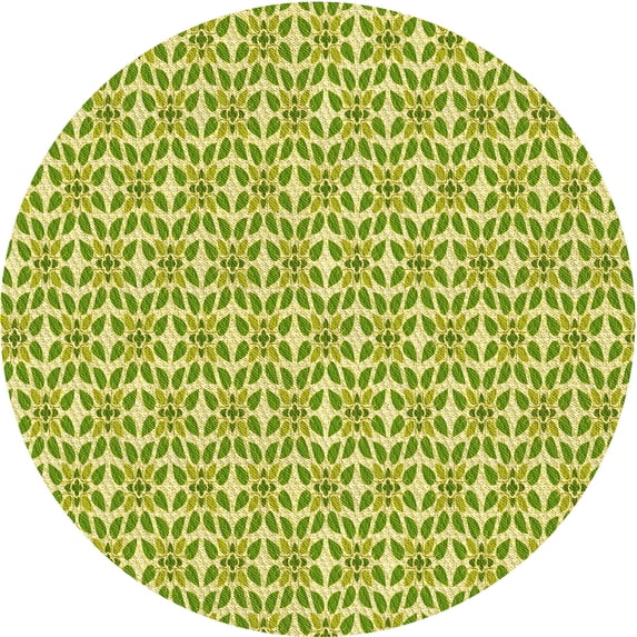Ahgly Company Indoor Round Patterned Bold Yellow Area Rugs, 5' Round