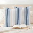 thumbnail image 3 of Grey Blue Vertical Stripes Outdoor Waterproof Pillow Covers, Modern Minimalist Abstract Decorative Square Throw Pillowcase Sofa Cushion Sham for Patio/Couch/Chair, 24"x24" 2 Pack, 3 of 8