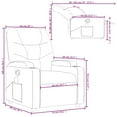 thumbnail image 3 of vidaXL Light Gray Fabric Recliner Chair, 6-Point Vibration Massage, Adjustable Backrest & Footrest, 3 of 6