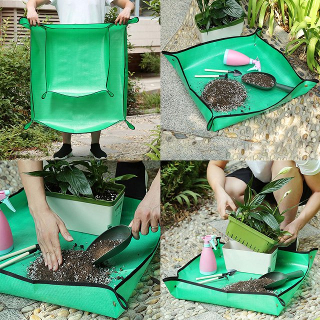 Alfombrilla para trasplante de plantas, impermeable, PE, operación de plantación cuadrada, alfombrilla para macetas