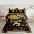 thumbnail image 2 of jejeloiu Wild Bear Bedding Comforter Set,Rustic Ink Painting Twin Comforter Sets,Old Wooden Board Bedding Set For Boys Kids,Ultra Soft Home Decor Reversible,2-Piece, 2 of 8