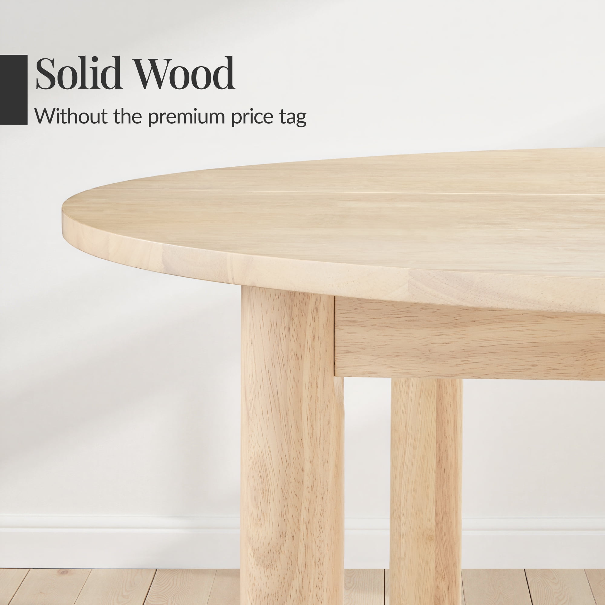 Best Choice Products 47In Round Solid Wood Dining Table, Modern Farmhouse Table For 4, Space Saving, Easy Assembly - Natural