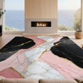 thumbnail image 2 of Design&I 2'x3' Washable Throw Rug Pink Blush Marble with Gold Veins Abstract Asymmetric Design Accents for Hallway, Laundry Room, Low Profile Daily Traffic Ready Accent, 2 of 7