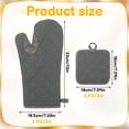 thumbnail image 2 of Topekada 3 Pcs Oven Mitts and Potholders Set with PU Leather Reinforced Palm for Baking Grilling Gray, 2 of 7