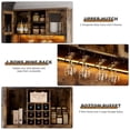 thumbnail image 4 of Farmhouse 72" Coffee Bar Cabinet with LED Light and Power Outlet, Large Kitchen Hutch with 3 Drawers, Wine Glass Rack, and Sliding Barn Door, Tall Wine Cabinet for Home Bar, 4 of 7