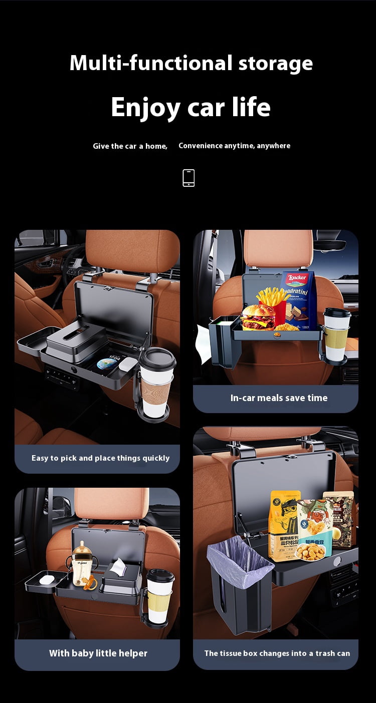 Car Seat Back Organizer with Cup Holders