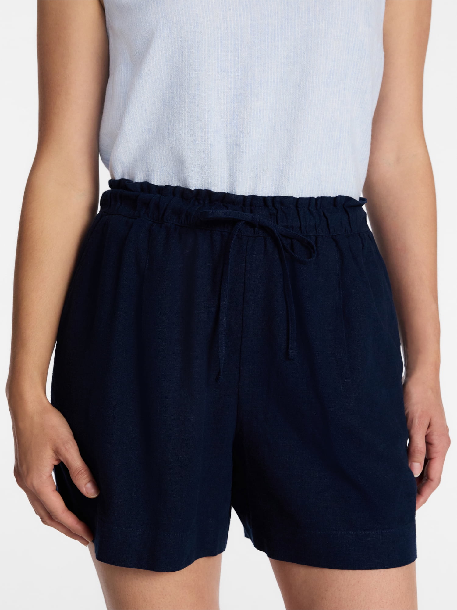 Time and Tru Women's Linen Blend Shorts, Sizes XS-XXXL