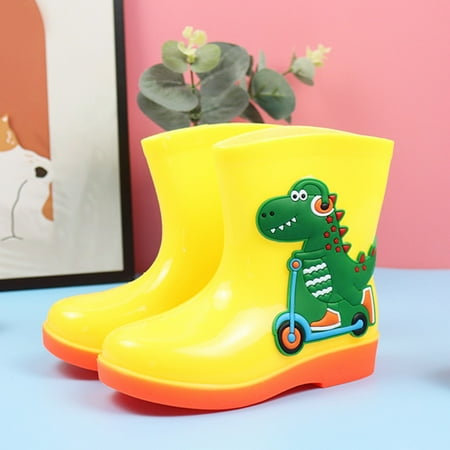 

LYCAQL Toddler Shoes Children Shoes Cute Cartoon Mid Tube Rain Boots Fashion Outdoor Small Rain Boots Toddler Girl Shoes 6 (Yellow 13 Little Child)