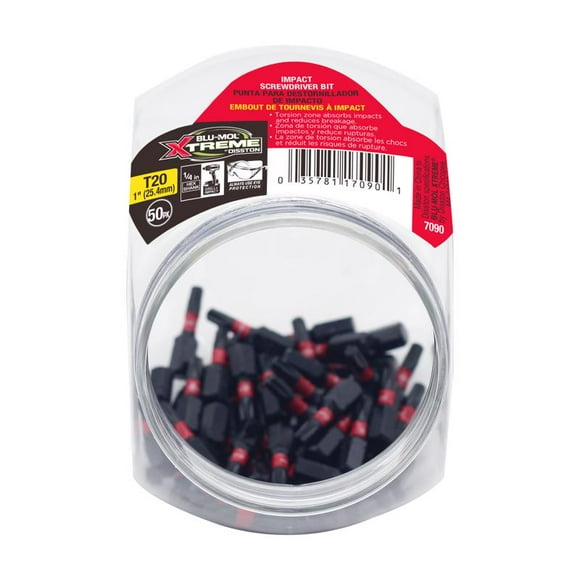 Punta de destornillador Blu-Mol Xtreme Torx T20 25 mm S2 Tool Steel