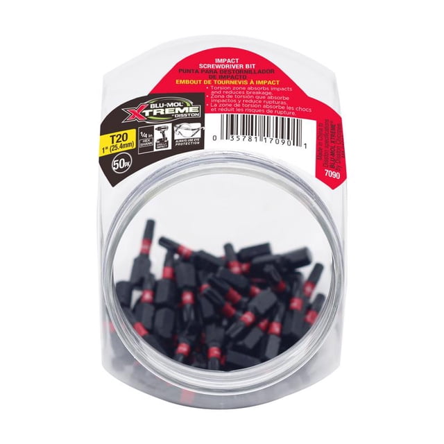 Punta de destornillador Blu-Mol Xtreme Torx T20 25 mm S2 Tool Steel