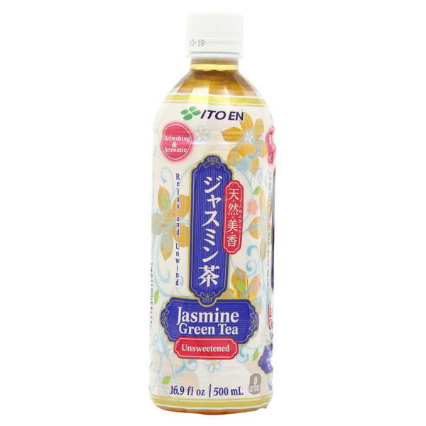 Ito En Unsweetened Jasmine Green Tea 16.9 oz Plastic Bottles Pack of