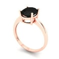 thumbnail image 2 of 2 ct Oval Cut Natural Onyx Solitaire Engagement Ring for Women in 18K Rose Gold, 2 of 5