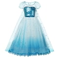 thumbnail image 1 of HAWEE Reine des Neiges Princesse Elsa Costumes Robe de Princesse Déguisement Fête Cosplay Costume avec Cape, 1 of 7