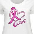 thumbnail image 4 of Inktastic Cure- Breast Cancer Awareness Pink Ribbon Women's Plus Size T-Shirt, 4 of 5