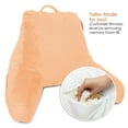 thumbnail image 2 of Nestl Reading Pillow, Medium Bed Rest Pillow with Arms for Kids Teens & Adults – Premium Shredded Memory Foam TV Pillow - Apricot Buff Orange, 2 of 9