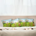 thumbnail image 7 of Ambesonne Cartoon Throw Pillow Cover 4 Pack, Print 3 Monkeys Savannah, 16", Pale Blue Brown and Green, 7 of 7