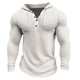 thumbnail image 2 of Sudadera con capucha ligera de punto waffle para hombre: absorbe la humedad, abrigada, corte deportivo; camiseta deportiva de manga larga para entrenamiento., 2 of 3