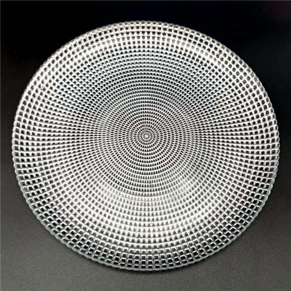 Red Pomegranate Collection R1223-2 Helios Gilded Glass Dinner Plate, Silver