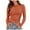 Brown, variant on Womens Long Sleeve Stretch Crewneck Ribbed T-Shirt Slim Fit Casual Basic Tops Brown, S