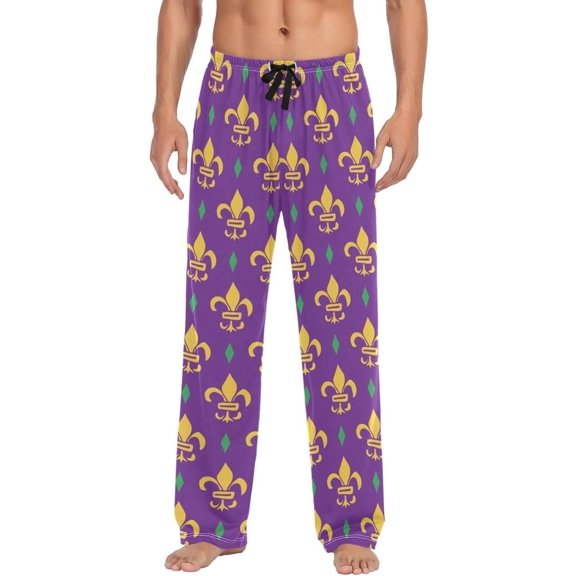 Mardi Gras Zigzag Ghost Pajama Pants, Men's Lounge Pants Light with Drawstring and Pockets, Christmas New Year Birthday Father's Day Gifts, XX-Large