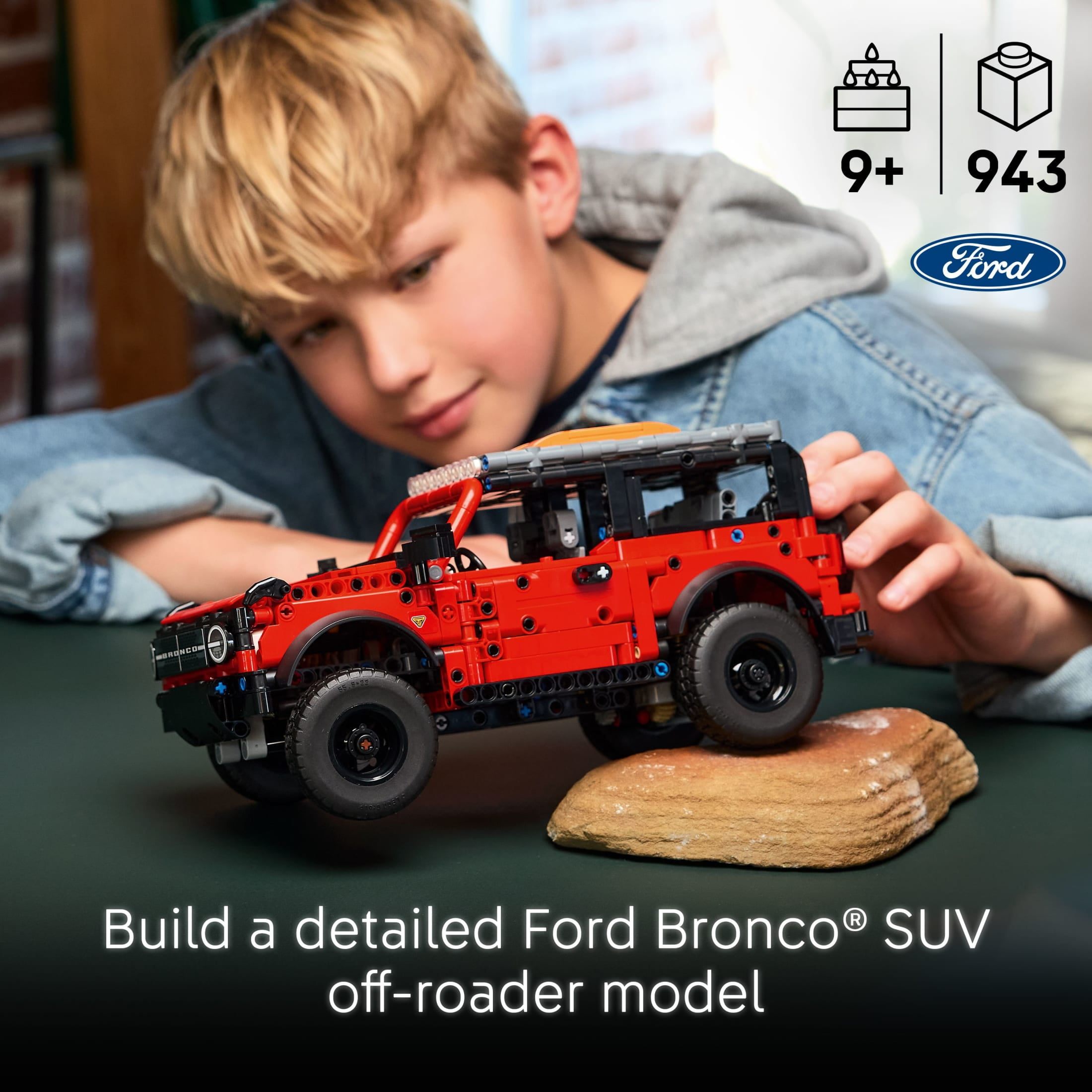 LEGO Technic Ford Bronco Kids Toy Car - Building Toy for Boys and Girls, Ages 10+ - Car Toy and Model Kit - Gift for Birthdays - Authentic Ford Bronco Trim & Details - 42213