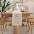 thumbnail image 5 of Camino de mesa, camino de mesa vintage beige para mesa de comedor, decoración de cocina (24 x 140 cm, 1 unidad), 5 of 5