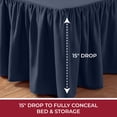 thumbnail image 4 of Mellanni Iconic Collection Ruffled Microfiber Bed Skirt 15" Drop, King, Navy Blue, 4 of 7