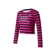 thumbnail image 2 of Sunloudy - Camiseta de manga larga a rayas para mujer, con estampado de calavera y diamantes de imitación, cuello redondo Sunloudy  moda, 2 of 10