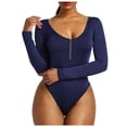 thumbnail image 2 of Summer Saving Clearance AXXD Big Saving For Mother,Solid Color Pullover Long Sleeve Jumpsuit Shorts for Women Casual Summer High Waisted Navy 12, 2 of 9