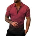 thumbnail image 4 of TOWED22 Summer Men's Polo Shirts Mens Short Sleeve Polo Shirts Slim Fit Polo Shirts Vintage Golf Polo Shirts Casual Collar Patchwork Shirts Red,L, 4 of 5