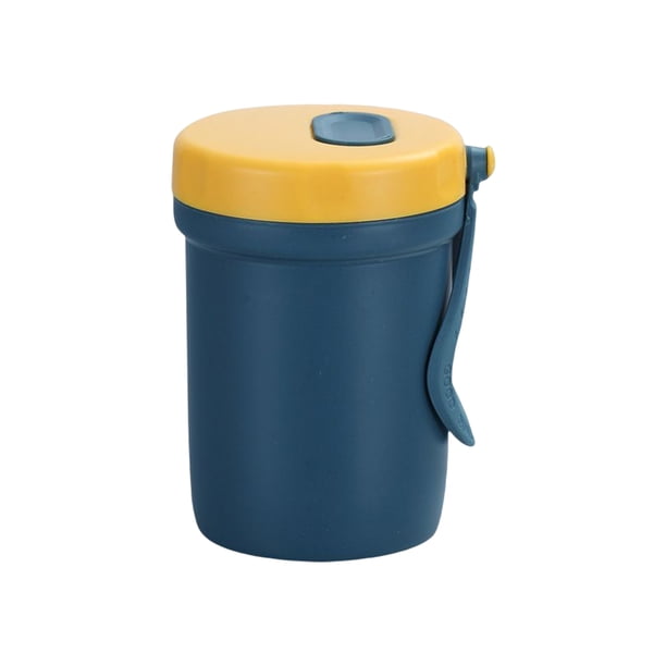 Taza de agua espesante Bewildely para microondas tazas de sopa selladas con tapa Mostrada Azul 301-400ml