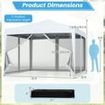 thumbnail image 3 of Gymax 10 FT x 10 FT Pop-Up Canopy Tent w/ Mesh Netting Carry Bag 8 Stakes & 4 Ropes Outdoor White, 3 of 10