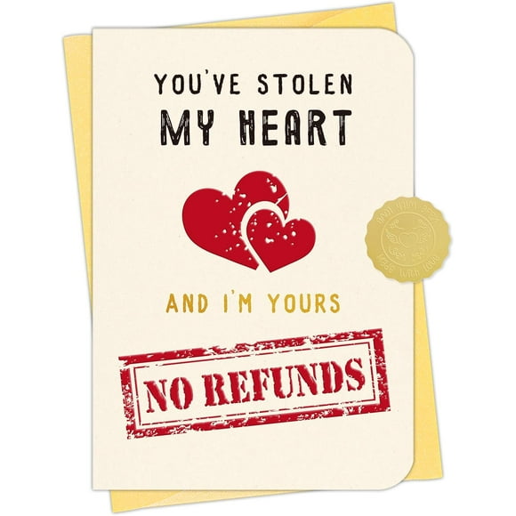 D24TIME Anniversary Card to Husband Wife - Funny Valentine's Day or Birthday Card Gifts for Women Men Boyfriend Girlfriend (I'm Yours, No Refunds)