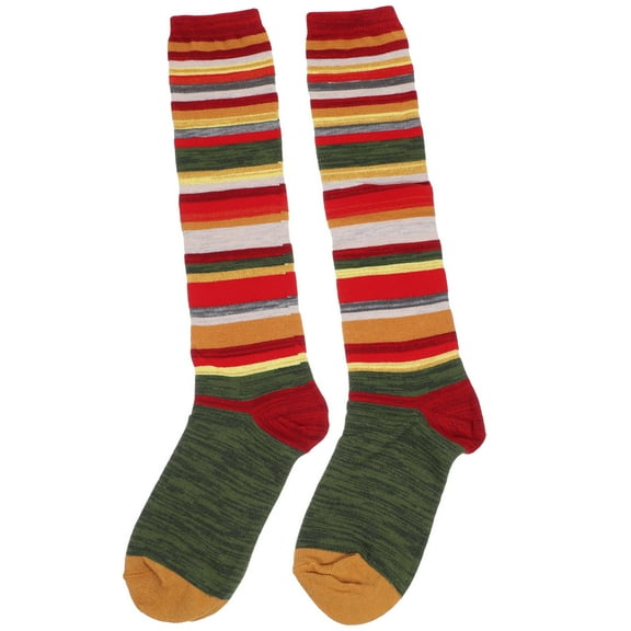 1 Pair Stockings Colored Striped Long Socks Long Tube Socks for Women Girls