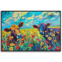Cow Canvas Art Cattle Wall Decor Cattle Canvas Wall Decor For Livingroom Bedroom Office