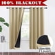 thumbnail image 2 of Cortinas Opacas 100% Juego de 2 Cortinas de Salón 140x175 Cm, Cortinas Térmicas Dobles Amarillas Beige y Visillos con Forro con Ojales Negros, 2 of 8