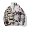 thumbnail image 4 of Parka para hombre Chaqueta para clima frío para hombre Ropa para hombre Abrigo de algodón nuevo y moderno Chaqueta con estampado de estatuas vintage Chaquetas Abrigos para hombre, 4 of 5