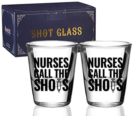 Nurse Blue RN Shot Glass 1.5 oz Custom Printed Collectible Registered Nurse Gift 