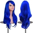 thumbnail image 1 of EmaxDesign Pelucas Peluca de cosplay rizada ondulada de 28 pulgadas con gorro de peluca y peine (azul oscuro), 1 of 1