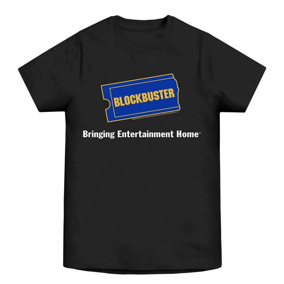 Blockbuster Logo & Legal Line Men's Black T-Shirt-XL