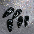 thumbnail image 4 of 6 pegatinas tridimensionales 3D para uñas, bronceado, láser francés simple, oro rosa, melocotón, amor, pasta adhesiva trasera para uñas, 4 of 5