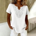 thumbnail image 3 of YUGYXL Tunic Top for Women Dressy Blouse Casual V Neck Long Sleeve Shirts Summer Outfits Trendy Vacation Clothes White L, 3 of 8