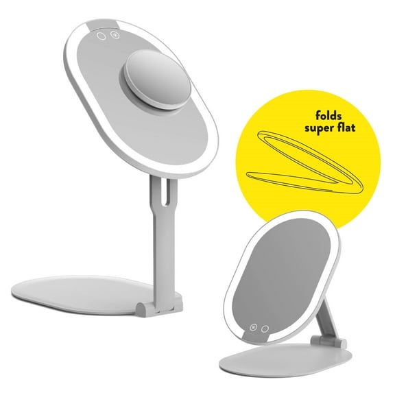 ONYX Professional Ultra Slim LED Foldable and Compact Makeup Mirror