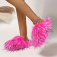 thumbnail image 7 of Bkhluea Womens Fluffy Faux Fur Slides Furry Soft Plush House Slippers Shoes Indoor Outdoor Slip On Slipper, 7 of 7