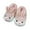 Light Pink, variant on Tfken Teen Unisex Girls Boys Slippers One Size Winter Closed-Heel Rabbit Print Plush Grey House Shoes