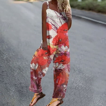 

MELDVDIB Jumpsuits for Women Fashion Bib Pants Overalls Baggy Rompers Jumpsuits with Pockets Casual Loose Bib Overall on Summer Clearance Gifts for Women