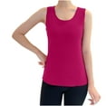 thumbnail image 2 of Wyongtao Seamless Tank Top for Women with Built-in Padded Bra Adjustable Wide Strap Camisole Velvet and Thick Cami Shirts,Wine L, 2 of 5