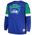 thumbnail image 2 of Men's Mitchell & Ness Royal Seattle Seahawks Big & Tall Fleece Pullover Sweatshirt, 2 of 3