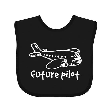 

Inktastic Future Pilot Airplane Doodle Plane Gift Baby Boy or Baby Girl Bib