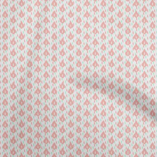 oneOone Polyester Lycra White Fabric Asian Ikat Craft Projects Decor Fabric Printed By The Yard 56 Inch Wide